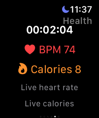 Health and calorie tracking during tennis match