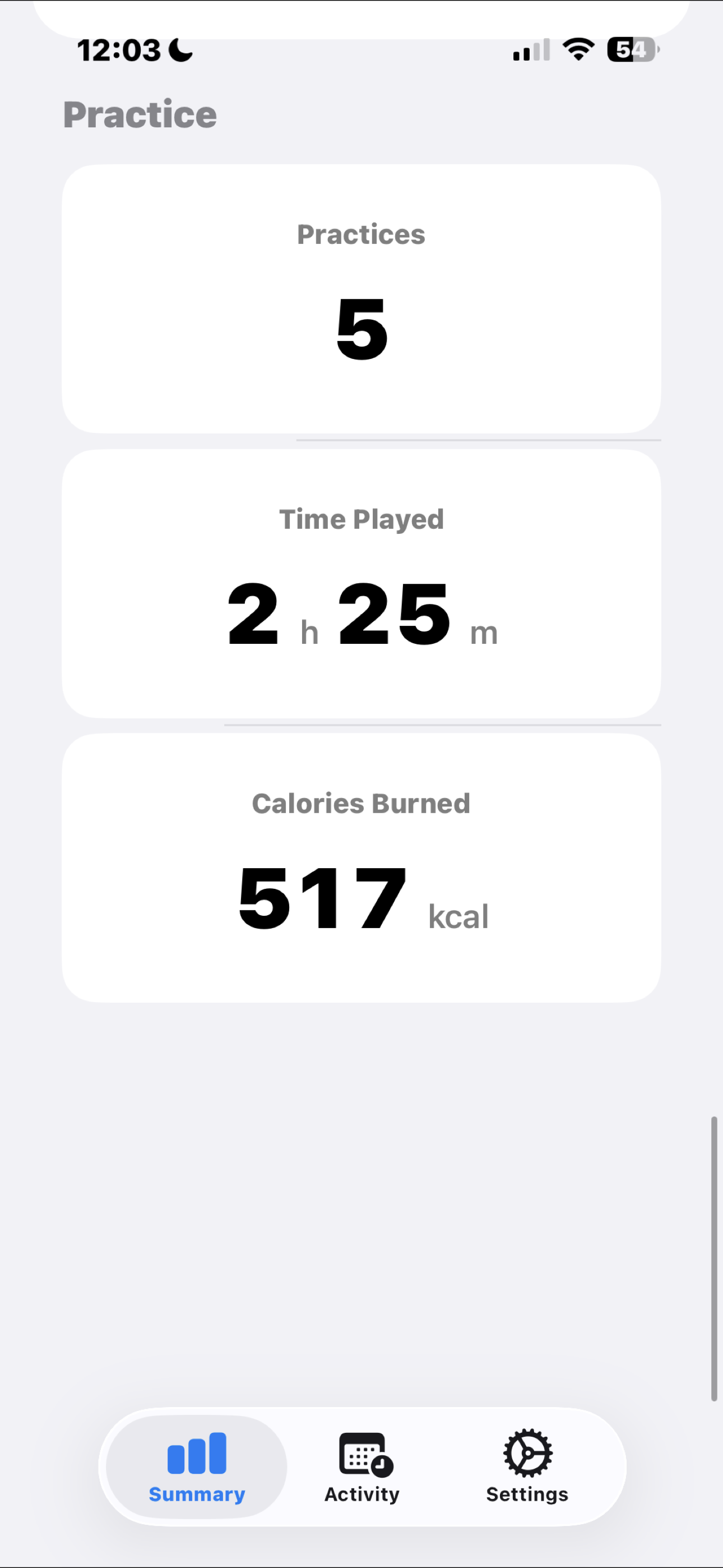 Practice summary on iPhone