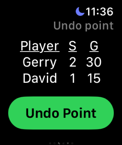 Undo last point on Apple Watch